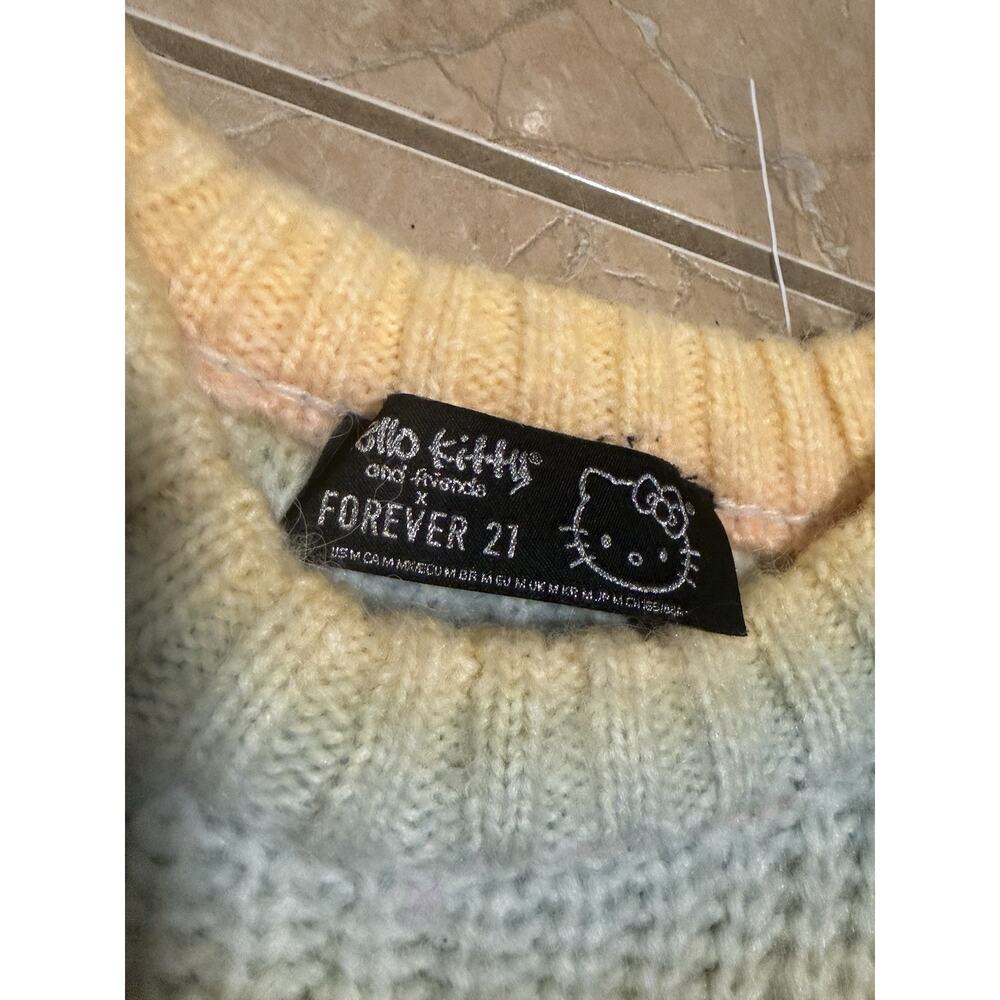Hello Kitty x Forever 21 Rainbow Kawaii Knit Sweater Size M Multicolor Coquette - Picture 6 of 8